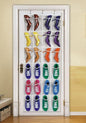 Over the Door Shoe Organizer, Hanging Shoe Rack for Door, Large Capacity Shoe Organizer Holder with 24 Large Pockets for Closet Storage, Clear Hanging Shoe Shelves Shoe Hanger Storage Organizer Bag (C)