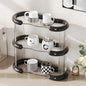 SYNCVIBE 3 Tier Bathroom Countertop Organizer Perfume Display Tray for Dresser Makeup Organizer Shelf for Vanity Bathroom Storage Perfume Tray Home Storage Holder for Skincare (Black, Oval)
