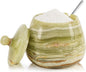 Green Onyx Marble Salt Cellar – 4.5 Inch Salt Container, Salt Jar, Salt Dish, Salt Holder, Spice Jar, Sugar Bowl, Celtic Salt, Table Salt Storage for Kitchen Countertop
