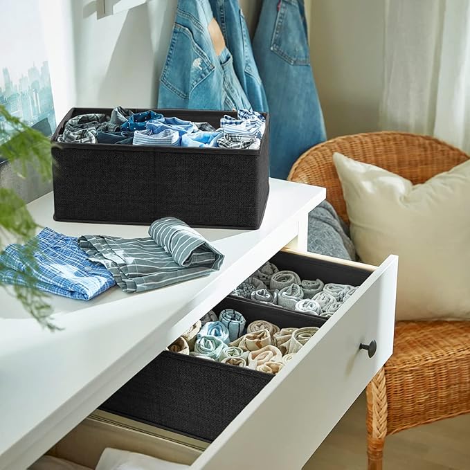 Criusia Drawer Organizer Clothes 12 Pack - Odorless Closet Organizers and Storage for Sock Underwear Bra - Dresser Organizador for Bedroom Organization -Nursery Drawer Divider Trays for Baby Clothes