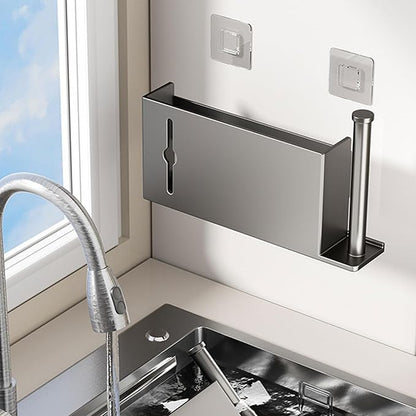 Space Saving Kitchen Cabinet Door Storage Box Wall Mount Organiser For Foil And Wrap Bathroom Organization Rack