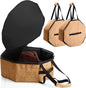 Wonderjune 2 Pcs Cowboy Hat Box for Storage Collapsible Sturdy Cowboy Hat Case with Handle for Men and Women Travel Storage Organizer Large Cap Bag for Closet (Brown)
