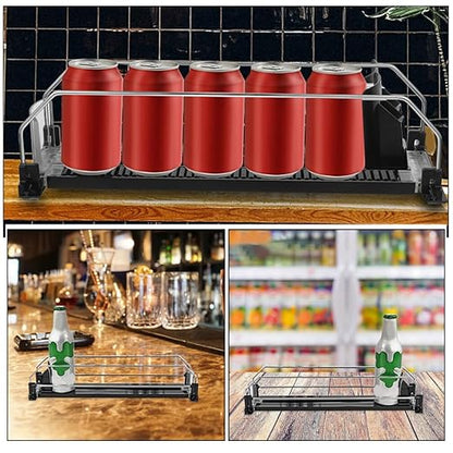 Automatic Drinks Dispenser Organizer for Refrigerator Beverage Pusher for Soda Cans Efficient Fridge Storage for Neat and Tidy Arrangement and Practical Design for -Term Use