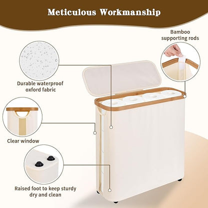 Toilet Paper Storage Basket with Lid - The Ultimate Bathroom Organizer, Free Standing Toilet Paper Holder for Up to 12 Mega Rolls, Toilet Tissue Storage Bin with Handle for RV Closet, Beige
