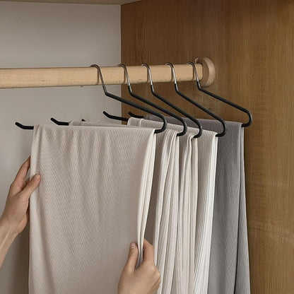 devesanter Pants Hanger, 30 Pack Space Saving Open-Ended Metal Pants Hanger, Non Slip Trousers Slack Hangers Organizers for Pants Jeans Slacks Scarf Trousers Ties，Black