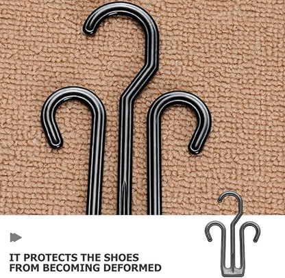 GLEAVI 25pcs Plastic Slipper Drying Racks with Double-sided Thickened Hooks Hanging Shoe Organizer for Sports Shoes for Bike Rear and Closet Storage