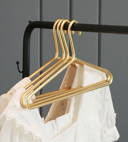 Premium Matte Gold Aluminum Coat Hangers 100 Piece Set, 16.5” Extra Smooth & Durable Metal Shirt Dress Hanger,Aluminum Alloy Hanger,Clothing Support,Clothing Hang