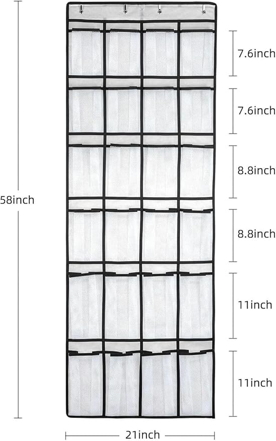 for Hanging Shoe Organizer, Over The Door Shoe Organizer with 24 Mesh Large Pockets