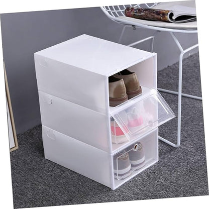24pcs Thicken Plastic Shoe Boxes Stackable Sneaker Boxes Moisture and Dustproof for Shoe Cabinets