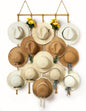Macrame Hat Organizer Rack for Wall 15 Clips 31x66in Large Fedora Hat Hangers Display for Wide Brimmed Hat Holder Storage Boho Decor for Fedora Sun Straw Panama Closet Bedroom Brown