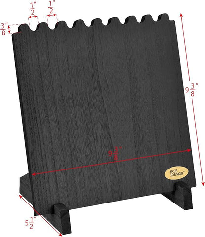 Ikee Design Set of 2 Wood Necklace Jewelry Display Stand for 8 Necklaces, Necklace Display Holder Organizer, Black Color