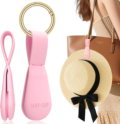 Fikoksol Magnetic Hat Clip 1-Pack - The Pink Hat Clip for Travel on Bag, Magnetic Hat Holder for Bag, and Secure Hat Holder for Travel on Caps & Beach Hats, Vacation Essentials