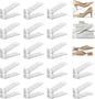 20 Pack Shoe Slots Organizer Adjustable Level Shoe Stacker Holder Storage Space Saving Sneakers Display Tray Rack for Closet (Transparent, 20 Pack)