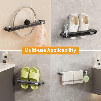 2-Pack Modern Wall Mounted Shoe Racks with Decorative Bunny - Sleek ABS Hanging Shoe Organizer for Closet, Entryway & Mudroom, Holds 2 Pairs Each (Space-Saving Design)