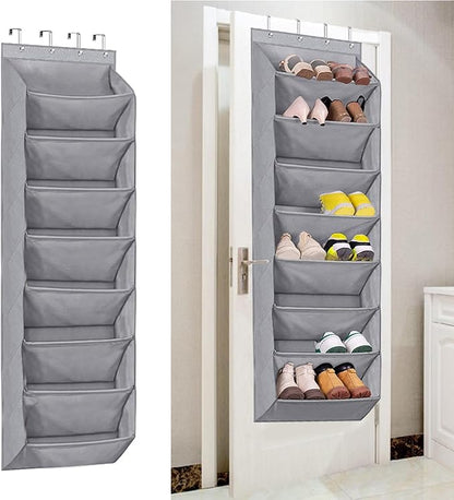 Yajuyi Hanging Shoe Rack Over the Door Shoe Organizer Hanging Storage Bag Shoe Holder Foldable Oxford Large Capacity Suitable for Dormitory Bedroom