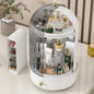 Skincare Organizers with Lids, 360 Rotating Makeup Storage Organizer with Lipstick Holder,Cosmetics Skincare Organizers with Lid and Drawer Cosmetic Display Cases for Countertop (Black)