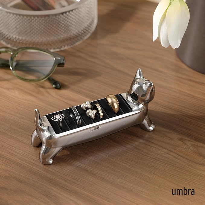 Umbra Ali Cat Ring Holder - Gift for Pet Kitty Kitten Lover - Jewelry Storage, Chrome