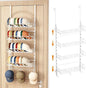 Over Door Hat Organizer 5 Tier Wall Mounted Hat Rack with 4 Adjustable Metal Basket and 3 Hooks Hat Organizer for Baseball caps Hat Hanger Holder Display for Door Closet Cap Organizer Storage