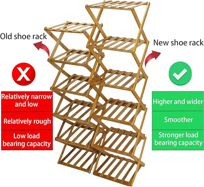 Shoe Rack - Foldable Vertical Shoe Rack for Entryway,Durable and Easy to Assemble,Applicable to Home Entrance, Closet and Bedroom (Black-5 Layer)