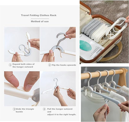 Over The Door Hooks Hanger with Retractable Rod,Foldable Wall Mounted Drying Rack Clothing,with Towel Racks for Coat Clothes Laundry Bathroom Bedroom Travel Hangers (1pcs Hooks+2pcs Foldable hanger)