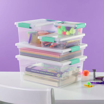 Sterilite 18-Pack Clip Box, Clear Storage for Crafts, Supplies and Office Items, Large