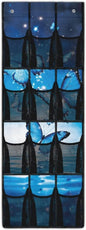 Blue Butterfly Hanging Storage Shoe Organizer for Closet 12 Mesh Pockets Over The Door Wall Closet Holder for for Boots & Sneakers Toys