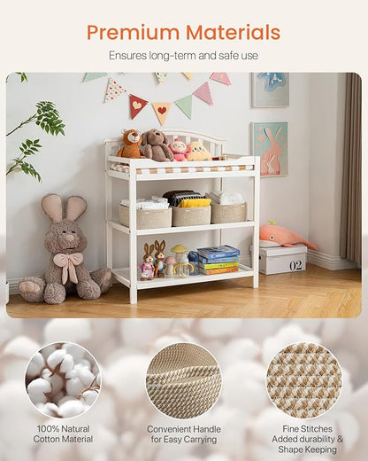 KALLAX Small Woven Basket, 13.5 x 9.5 x 5 Inches, Storage Basket for Organizing, Cute Small Rope Shelf Closet Cube Storage Bins Baskets for Shelves, Dog Toy Gift Baskets Empty, 3 Pack Brown