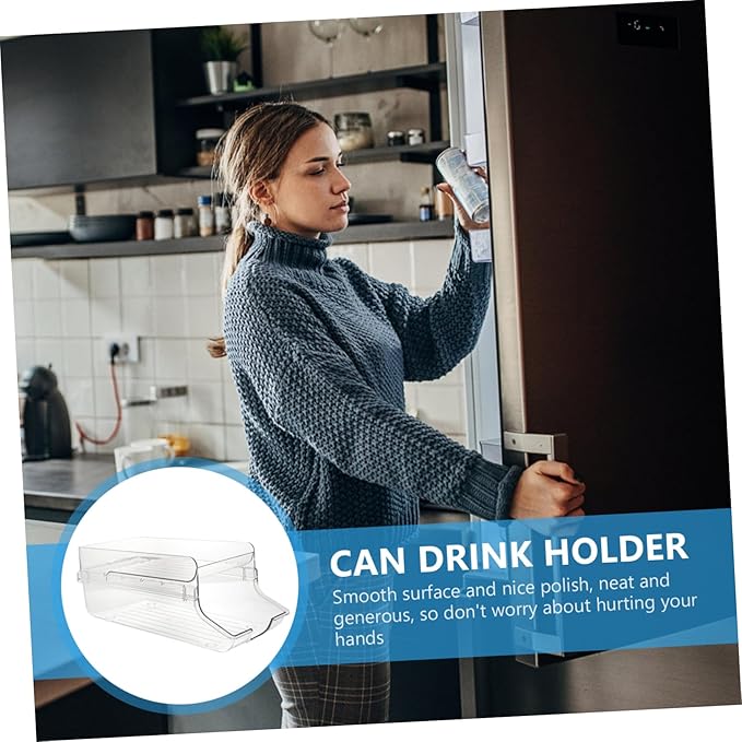 Beverage Can Holder Soda Can Organizer for Refrigerator Transparent Drink Dispenser Rack and Easy Access to Drinks