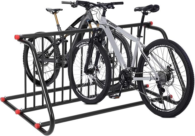 Commercial Grid Bike Rack for 10 Bikes - Heavy Duty Metal Bike Stand Floor, 51.8 LBS Q235 Steel Outdoor Bicycle Parking Rack for Garage, Retail, School, Backyard, Bike Shop (Double Side)