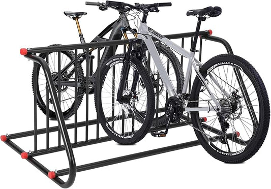 Commercial Grid Bike Rack for 10 Bikes - Heavy Duty Metal Bike Stand Floor, 51.8 LBS Q235 Steel Outdoor Bicycle Parking Rack for Garage, Retail, School, Backyard, Bike Shop (Double Side)