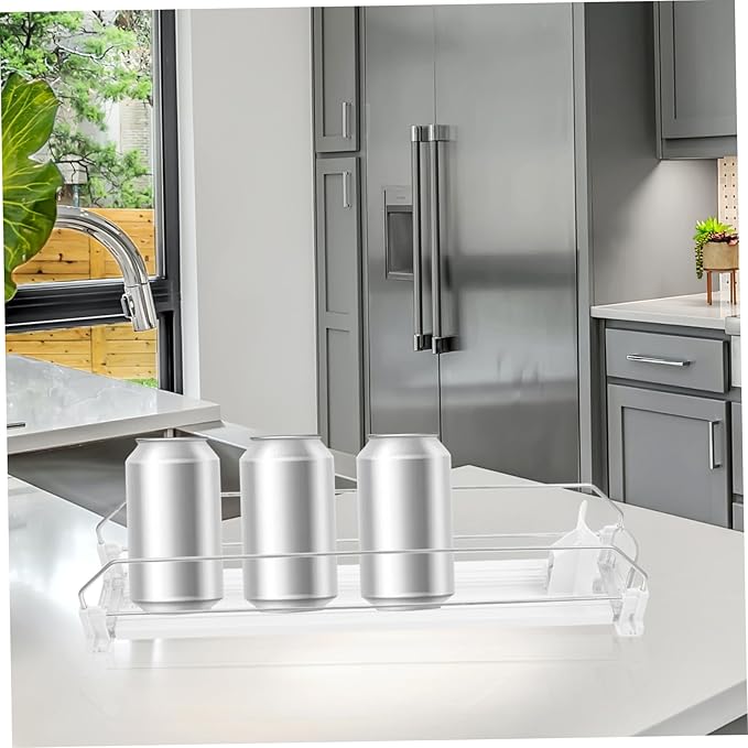 Push Drink Dispenser Organizer for Fridge Rolling Can Beverage Storage for Home Commercial Use Minimalist Design Ample Space for Soda Juices and Beer