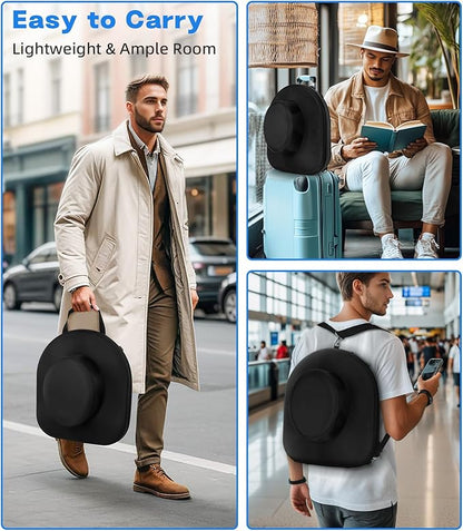 Hat Box for Travel Waterproof Hat Travel Case Crush Proof Hat Can Storage for Fedora, Panama, Tweed Hats, Hat Holder, Hat Carrier for Travel Black Men's Western Gifts