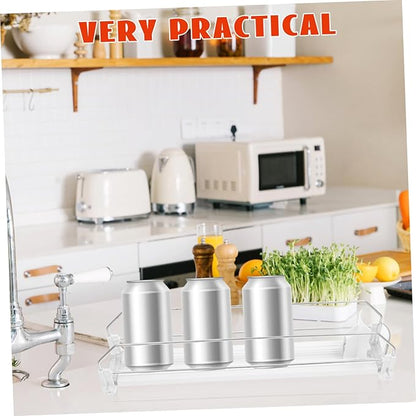 Beverage Organizer for Refrigerator Rolling Can Dispenser Touchless Function Space-Saving Soda Can Holder for Home and Commercial Use