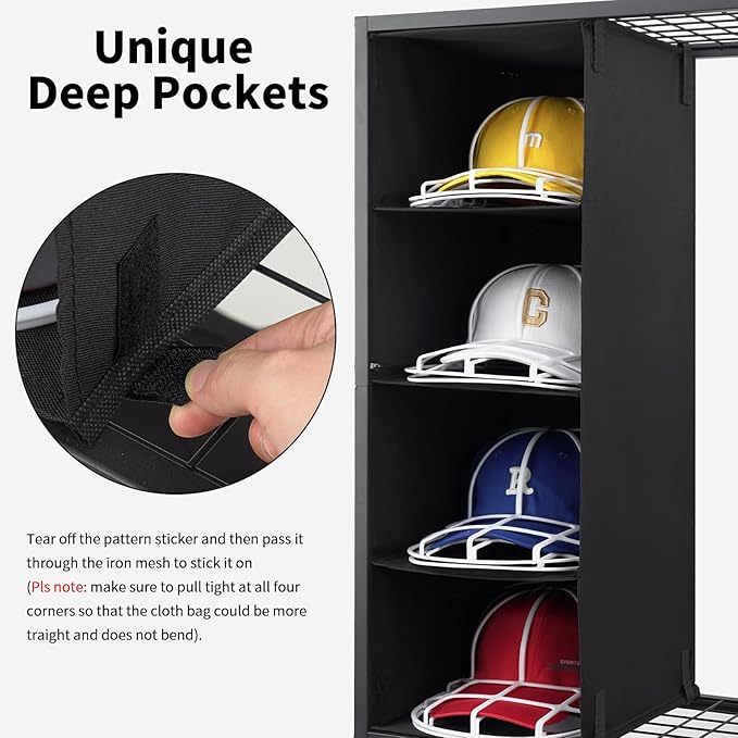 Meangood Hat Holder Stand, 5 Tier Big Capacity Hat Organzier Display Rack with Deep Pockets Remove Hooks for Storage Baseball, Cowboy, Caps Boxes, Western Rustic Brown