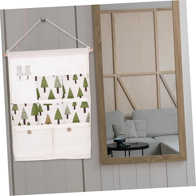 Vaguelly Closet Wall Organizer Wall Storage Pocket Hooks Bar Included Multi-pocket Design