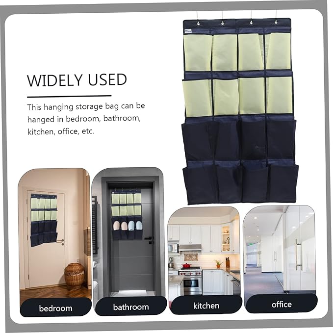 Hanging Shoe Organizer Bag Over the Door Oxford Shoe Pouch for Closet Storage Multi Wall Mounted Rack in Bedroom Bathroom Yellow