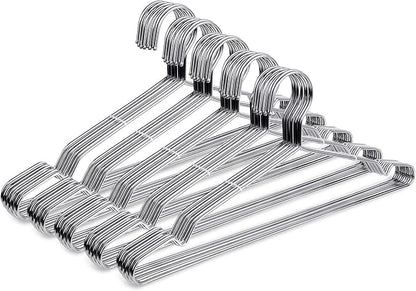 Fayleeko Stainless Steel Wire Hangers - 50 Pack Heavy Duty, Space Saving 16.5 inch Ultra Thin Coat Hangers