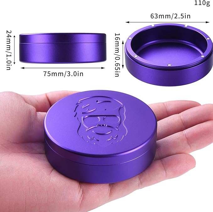 3.0inchBEIJIATE Magnetic Metal Can, Holder, Metal Container, Carved Tin with Magnetic Closure, Aluminum Container, Slim Pouch Can, zyn metal can,zyn container Storage Box Set (violet)