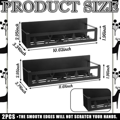 Beeveer 2 Pack Deer Magnetic Spice Rack for Refrigerator Metal Magnet Basket Shelf for Fridge Seasoning Storage Organizers Home Decor Kitchen Accessories