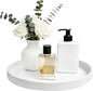 2 Pack 9" Bathroom and Vanity Tray, ABS Bathroom Counter Organizer, Coffee Table Decor for Perfume, Candles, Keys &More. Kitchen Countertop Organizer, Decorative Tray Soap Holder, White