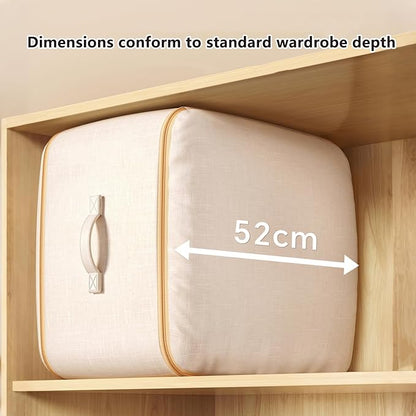 Mecolor Space Saver Compression Storage Bags, Clothes Storage, Bedding Storage, Duvet Storage, Bedding Organiser with Zipper, Pillow, Carrier Bag Storage (apricot, L)