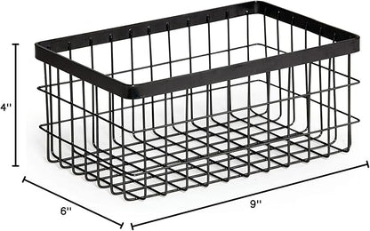 G.E.T. WB-964-MG Rectangular Metal Storage Wire Basket for Pantry, Produce and More, 9" x 6" x 4"