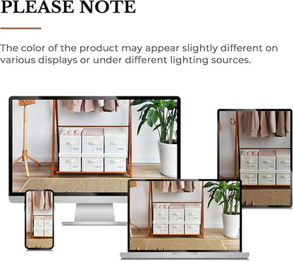 GRANNY SAYS Clothes Storage Bins with Label Holder, Closet Organizers and Storage Shelves, Storage Baskets for Organizing, Pearl White, Large, 3-Pack