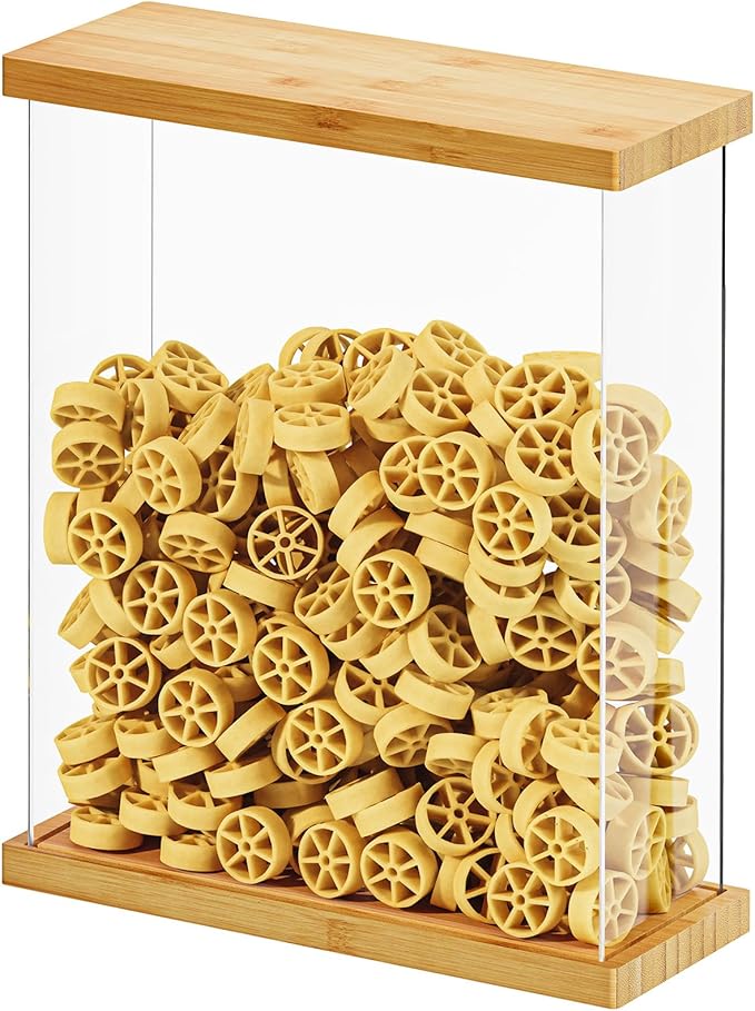 SpaceAid Bamboo Food Storage Container - Airtight Cereal Containers with Lids, Kitchen Cereal Canisters Pantry Organizers and Storage for Rice, Flour, Coffee, Snack, Medium 1 Pack