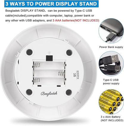 360° Electric Rotating Platform with Type-C Cable, 6.3in / 15lb Motorized Rotating Display for Jewelry Photography Products Live Show Video shoot, Mushroom Rotating Stand for 3D Model Cake White