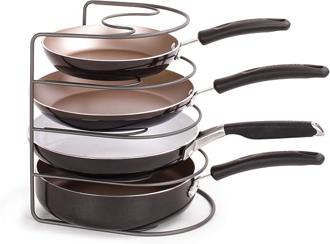 Spectrum Diversified Arc Lids for Pots & Pans, Storage & Organization, in-Cabinet Skillet & Bakeware Organizer, Sturdy Steel Kitchen Cupboard Organi, Medium, Industrial Gray (A50176)