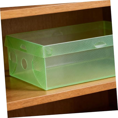 7pcs Shoe Storage Boxes, Stackable Foldable Pp Plastic Organizers with Lids, Colorful 27.5×18×9.5cm Containers for Home Closet and ’ Shoe Storage