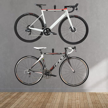 Bike Wall Mount,Horizontal Bicycle Indoor Storage Rack Foldable and Extendable Garage Bike Hanger for Road,Mountain and Hybrid Bikes