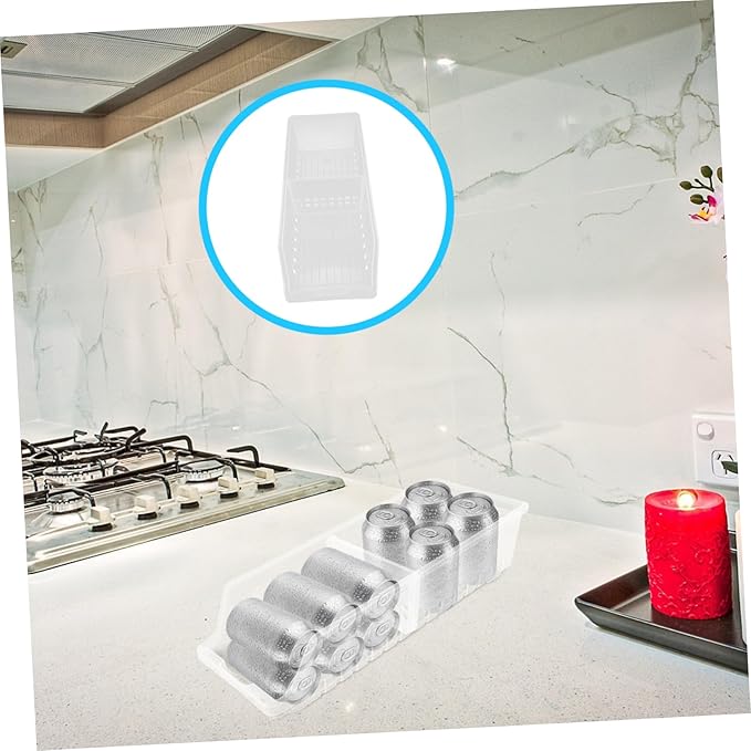 PRETYZOOM Stackable Can Storage Box Drink Fridge Organizer Soda Can Dispenser for Refrigerator Compact Beverage Holder Dispenser Bin