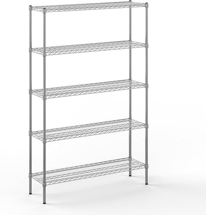 14" Deep x 48" Wide x 74" Height Wire Shelving Kit | 5-Tier | NSF Commercial Storage Rack Unit